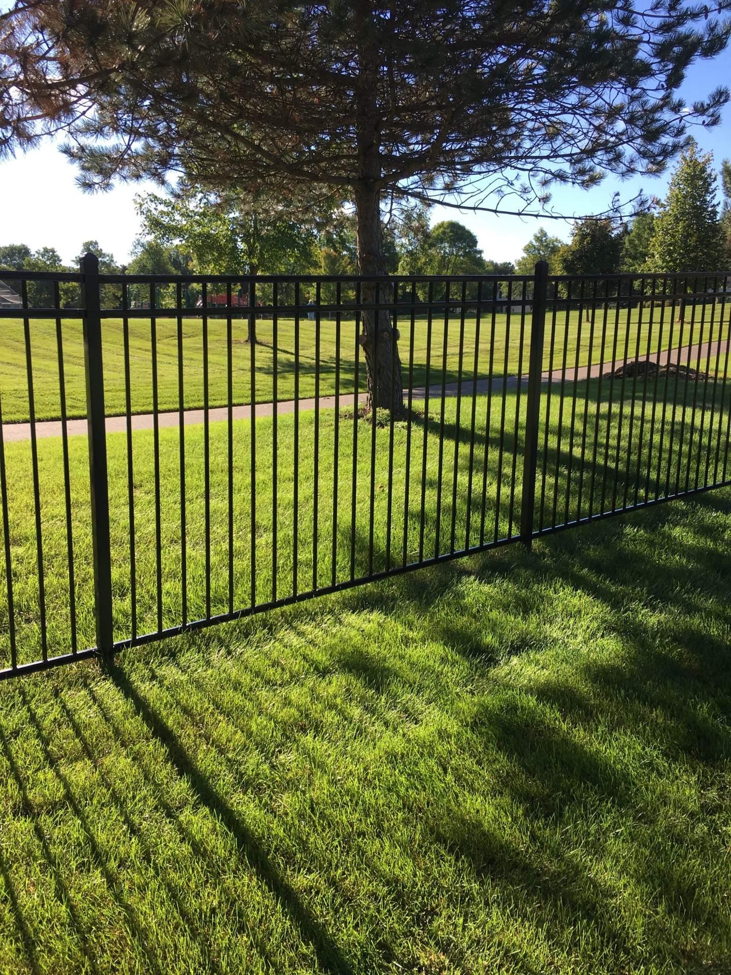 Fence installation detail with panels
